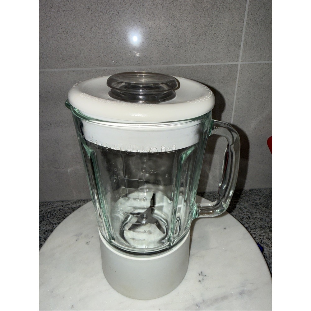 KitchenAid Blender Jar KSB5WW White 40 oz 5 Cup OEM Glass Replacement Pitcher